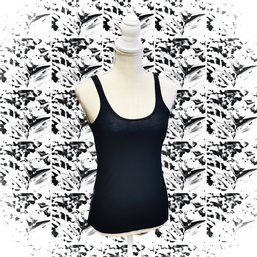 THE LADY & THE SAILOR | 3 / XS / S | Black Made in USA Tencel Thin Cami Tank Top
